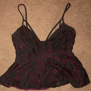 Sexy peplum lace tank top